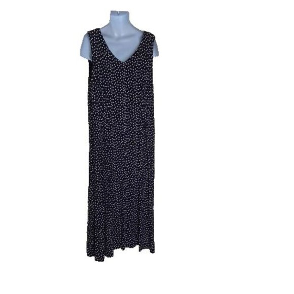 Coldwater Creek Women's Maxi Dress Navy white Polka dot size 1X - Picture 2 of 7